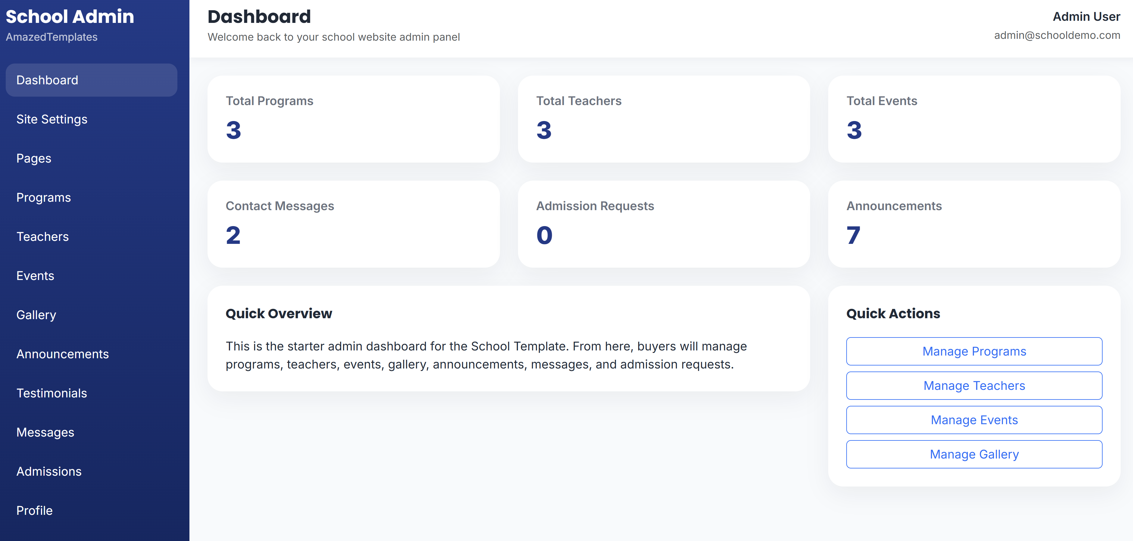 School Website Template