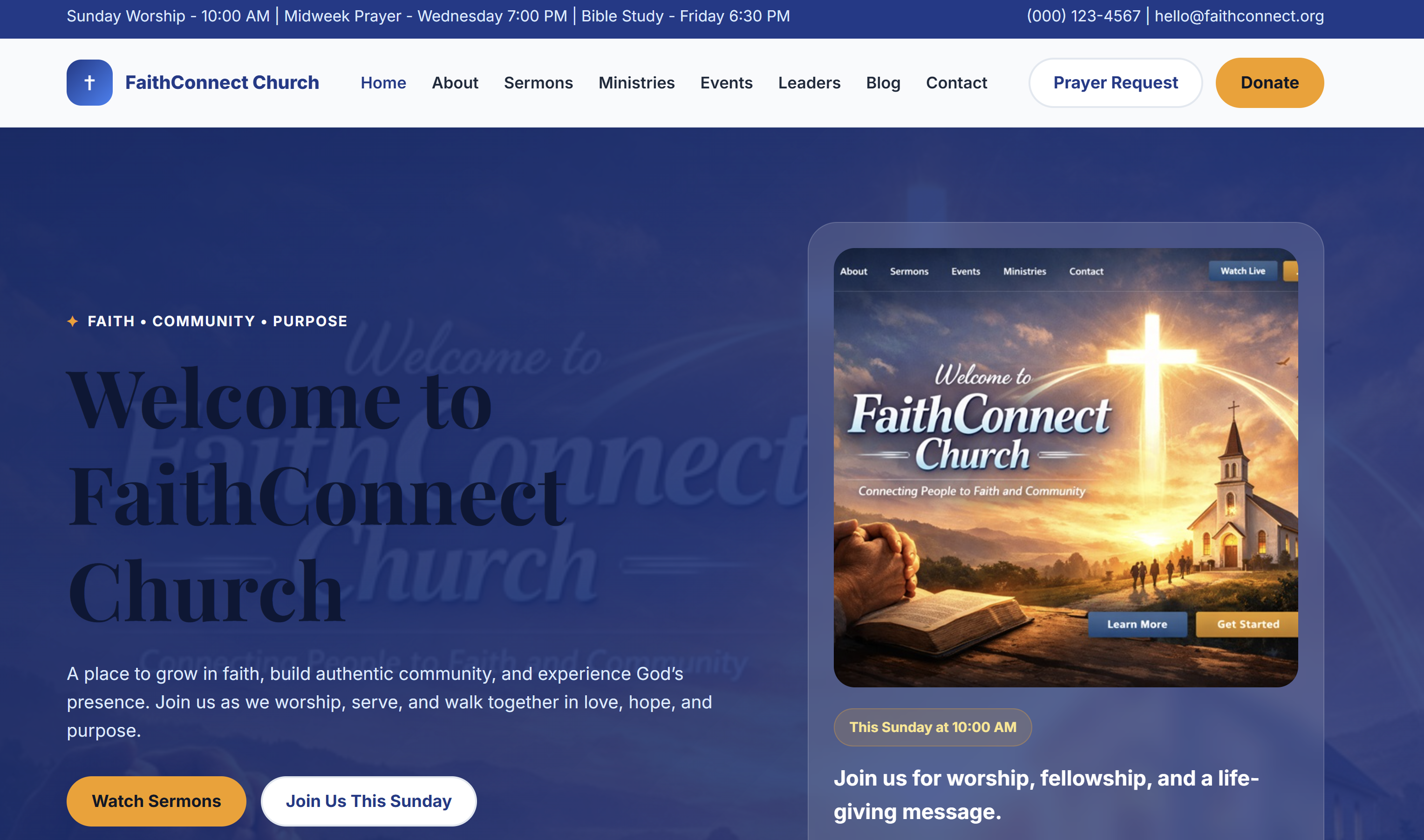 FaithConnect Church Template - Tier 2